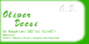 oliver decsi business card